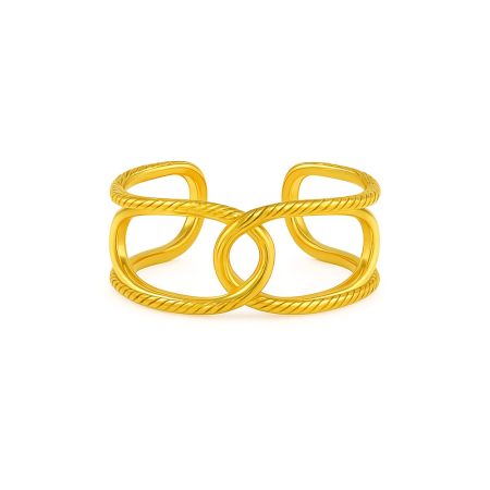 Adjustable 18K Gold Plated Modern Chunky Band Ring